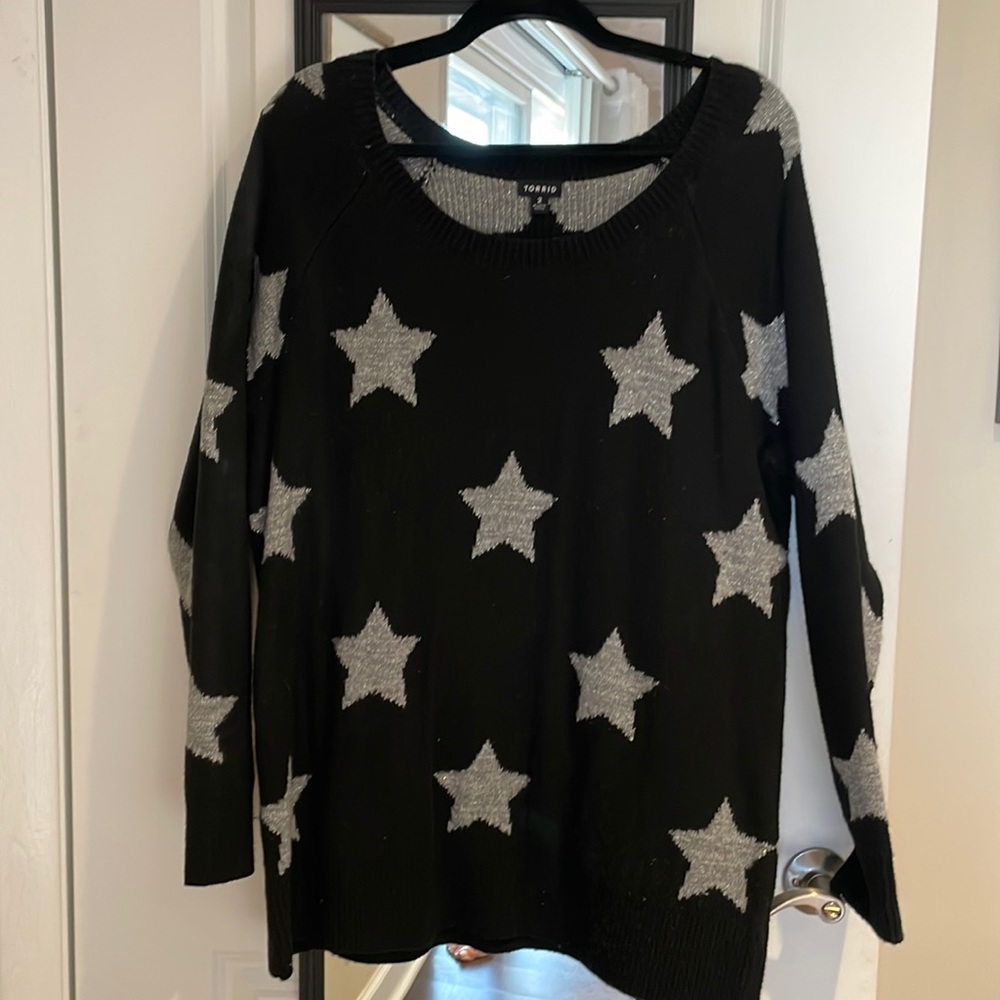 Womens tunic length star sweater